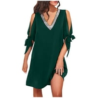 Haljine za žene bez rukava maxi dugačka ležerna haljina bez ramena zelena 5xl