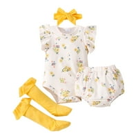 Dezsed 6m-3Y Toddler Baby Girl Valentinovo setovi za Valentinovo sadrži cvjetna tiskana majica s dugim