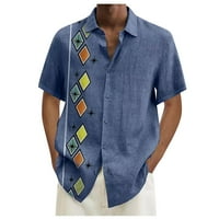 LUMENTO WOOGE Stripe Basic Majica Ljetni kratki rukav Tunik na vrhu Ležerne prilike labavih kosilica za patchwork