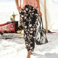 Feesfesfes ženska suknja Ljetno casual vintage visoko struk cvjetni print plažu ruffled kratka presjeka