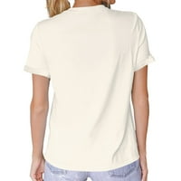 Glonme ženski posadni vrat labav majica Boho Holiday Tunika Bluza Baggy Dailywer majica Ljetni vrhovi