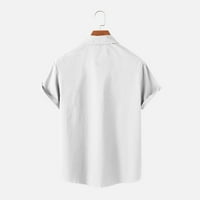 Muške majice Muška moda i slobodno vrijeme 3D digitalni tisak kopče Pocket rever kratki rukav košulja