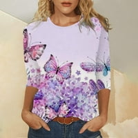 ASKFV ženske majice maselions ispisana majica casual ruffle rukave majice bluza