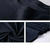 Ženski bluze Ženski pamučni posteljina okrugla vrat kratki rukav sa gumbnim vrhovima tiskane majice