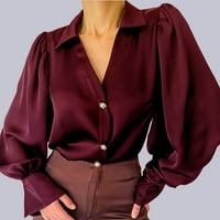 Daqian Womens Tops Clearence Women's Print Dugi rukavi Labava bluza Ležerne prilike Tee Košulje Tuničke