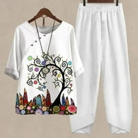 Majica i kratke majice i kratke hlače za djecu Mialeoley Baby Girl Clean Flower Flower mahune i trokutne