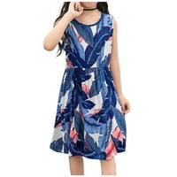 Aoochasliy ljetne haljine za ženske ležerne duge haljine s prugastom cvjetnim printom maxi haljina za