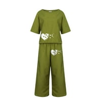 Meko pamuk cvjetni set pidžama, lagan dugme up bluza pidžama Top i elastične strugove Pajama hlače,