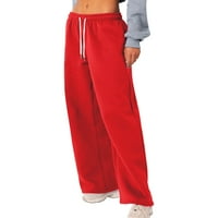 Daznico ženske ležerne pamučne i posteljine labave hlače sa džepovima s džepovima Elastične pojaseve hlače za struk duge pantalone za žene Khaki XL