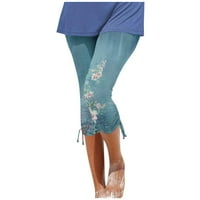 Žene Capri pantalone plus veličina visokih struka rastezanje Yoga hlače šuplje dizajn vježbanje obrezane