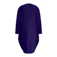 Charella ženske majice od labave boje u boji dugih rukava okrugli vrat casual vrhovi duks crna, xxl