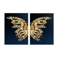 Kancelarijski vrhovi za ženske majice ruhove Butterfly Bohemian Basic Crewneck Casual Lease FIT T majice Bluze Gold S