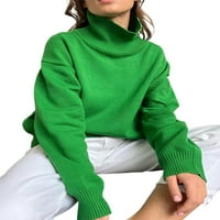 Akiigool ženski džemperi za zimsku žensku kornjače dugim rukavima ugodan pleteni džemper casual labavo
