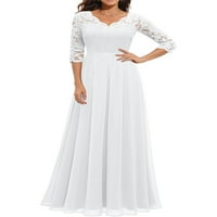 Proljetne haljine za žensko čišćenje kratkih rukava V-izrez Dress uzorak Ljetna haljina za žene koja
