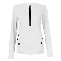 Ženski kaput Ženske 3 4Sleeve modne casual udobne džepove Štamparija za ispis Cardigan Top bluza Clear Purple 4