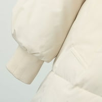 TOQOT WOTENS Fall Haljine- Puffy kratki rukav Maxi haljine kvadratne ležerne haljine za žene bijele xxl
