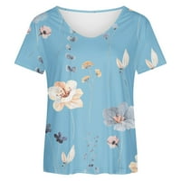 Na raspolaganju Žene Ležerne prilike Majice Bluza Dame Ljeto Ispiši kratke rukave O-izrez Labavi majica