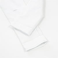 Miayilima ženske košulje casual vrhove majice za žene zimski pad dugih rukava okrugli izrez majice bijeli