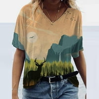 Košulje za žene Pulover vrhovi Tees Casual Print Tamno sivi XL