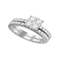 Dijamantna princeza 10kt Rose Gold Womens okrugli smeđi dijamantski strandski prsten CTTW