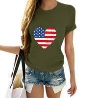 Odeerbi 4. jula Patriotska košulja za žene Modni ljetni vintage ispis bluza kauzal s kratkim rukavima