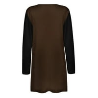 SNGXGN haljine za žene Ženske majice s dugim rukavima scoop vrat Osnovni sloj Stretchyji košulje sive