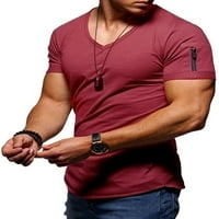 Košulje za muškarce Muškarci Ljeto Čvrsto postolje ovratnik kratki rukav Ležerna majica TOP V izrez
