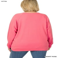Iopqo T majice za žene Modni casual čista boja trak patentni zatvarač dugih rukava casual bluza majica