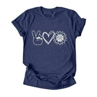 Žene 's Y2K ispisani pupak izloženi kratkim rukavima T-majica za bebe s košuljem za odštampanu pisma Purple S
