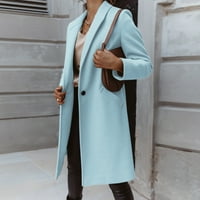 Ženska dugačka ploča s dugim rukavima s dugim rukavima niz jakna s majicom casual vintage ulični kaput