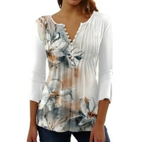 Gyouwnll ženske majice Ženska dama moda Print kratki rukav casual tanic ljetna košulja Dnevna bluza