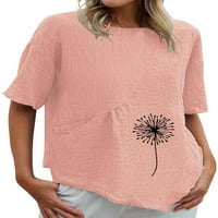 Funicet Womens Fall Tops Sexy rukava cvjetna print DEPET V bluza izreza Casual Labavi fit tucinski majice