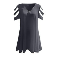 Dressy casual vrhovi za žene elegantne, plus veličine Žene izdubljeni Basic čipke kratkih rukava majica