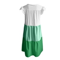 Bluza casual s kratkih rukava cvjetni vrhovi posadni vrat moda za žene mint zelene s
