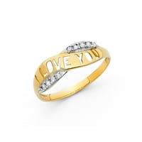Čvrsta 14k bijelo zlato 8x markize ružičasta simulirana safira AA CZ prsten