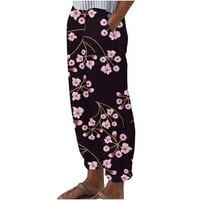 Manxivoo majice za žene Žensko dugme Gore od pamučne i posteljine kratkih rukava s kratkim rukavima sa cvjetnim bluzom s džepnim ženskim majicama svijetloplava