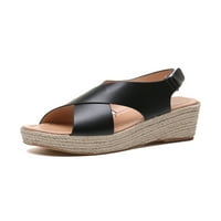 Puntoco sandale za žene Cleacc Woman Ljetne casual Sandale Ležerne prilike ravne boje pune boje cipele crna 9