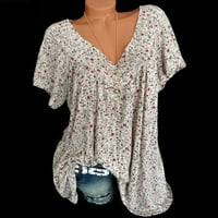 Majice za žene na vrhu Žene Ljeto kratki rukav Strappy Hladno hladni majica na ramena vrhovi bluze