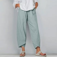 Ženski kratki rukav pidžama setovi ležerne pamučne posteljine ruff majice i kratke hlače sa džepovima