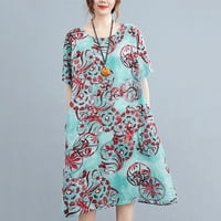 Floorwalk cvjetni print ljetna bluza za žene kratki rukav V izrez Baš lisni vrhovi labavi dnevni kasutni