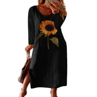 FOPP Prodavač Ženski modni ljetni temperament Elegantni svježi tiskani V-izrezni rukavi mini haljina