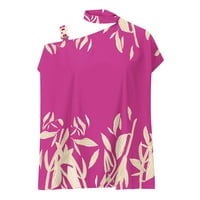 Majice uzorka za žene za žene Valentines Dan za odmor Thirts na vrhu Ležerne ljetne kratke rukave Grafičke teže Lagane Trendy Comfy bluza