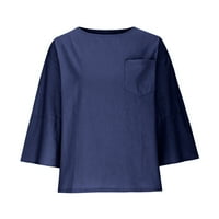 Bluze s dugim rukavima za ženska majica Ležerni O-izrez dolje Majica Solid bluza Vrhunska FIT Fall košulja Vrh