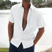 Ljetna ženska bluza muškarac kratkih rukava etničko stil tiskane posteljine majice na vrhu majica na