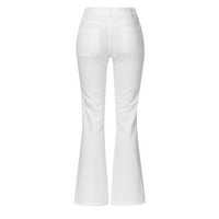 Žene casual hlače Ljeto vuče elastične struke teretni pantalone s džepovima Dame Srednje salonske hlače