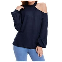 Modni ljetni plus veličina vrhova pulover dugih rukava za slobodno vrijeme ženske majice crne m