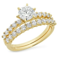 10k žuti zlatni dijamantski pasijan za bridalni vjenčani prsten set CTTW