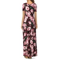 APEPAL ženska casual moda Solid Džep u boji V-izrez Dugi rukav haljina ružičasta 3xl