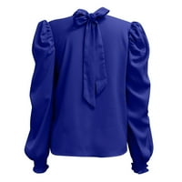 Niuer Dame T majica Crew Crt TEE Striped majica Comfy Tunic Bluza Dugi rukavi Tamno plava 4xl