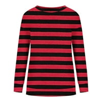 Žene pulover Frill Trim mock izrez bluze na vrhu Casual dugih rukava za jesen crne xl